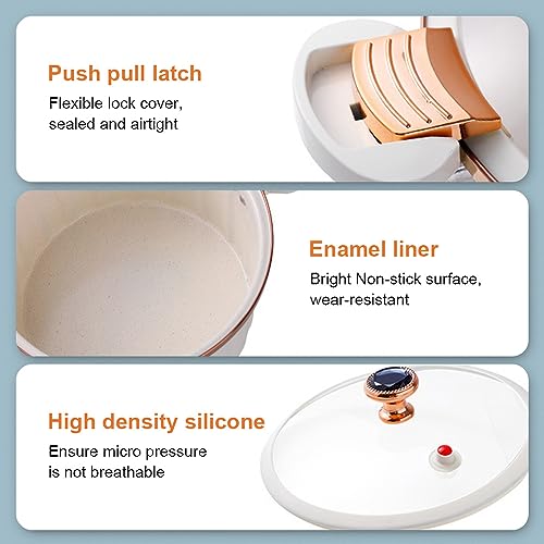 8L Non-stick Enamel Micro Pressure Cooker N3876