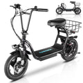 48V 500W Adults Electric Scooter with Removable Seat, 14" Off-road Pneumatic Tires, 20 MPH Max, 30 Miles Range, 350lbs Weight Limit, Black L103