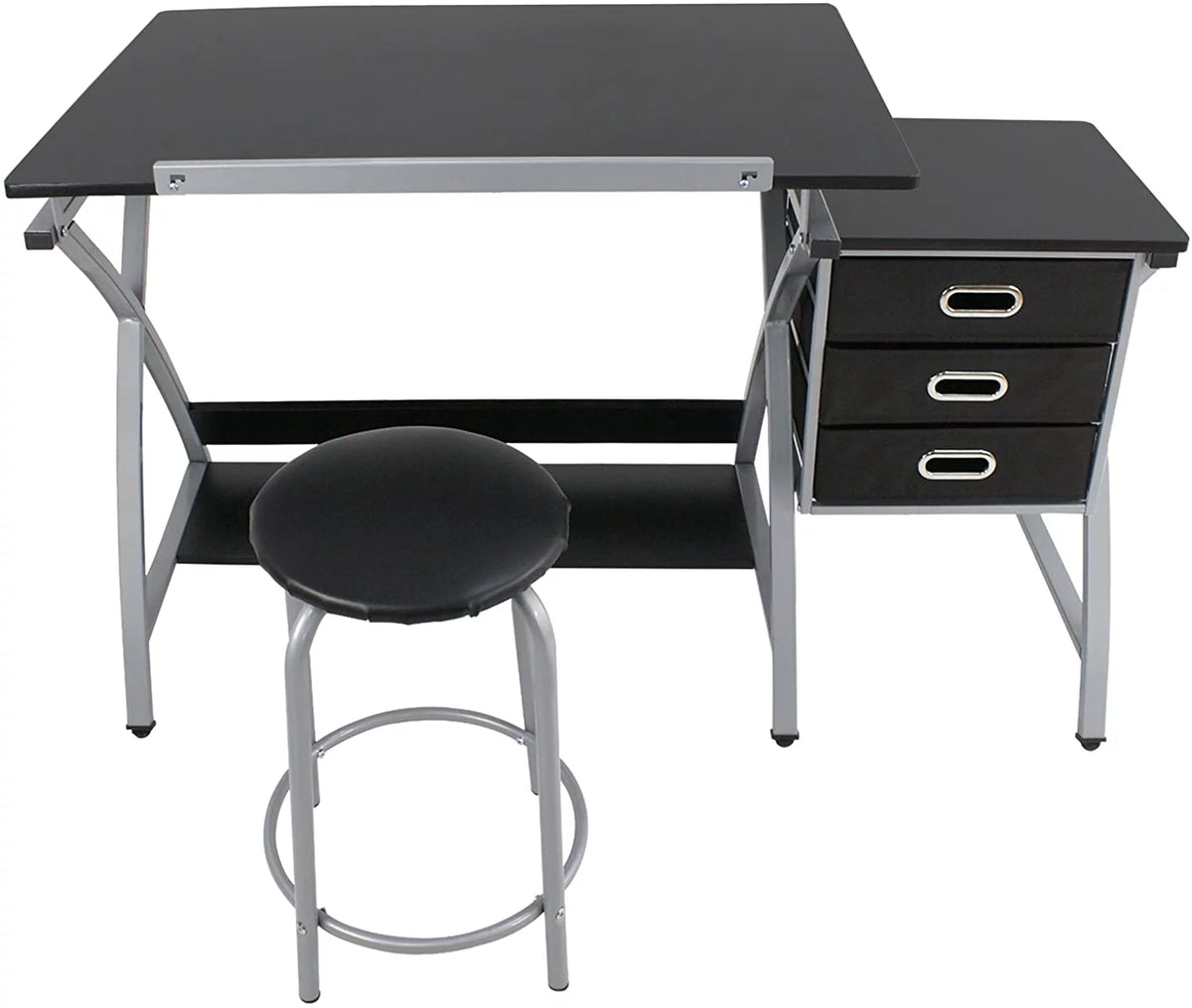 Height Adjustable Art Desk with 3 Storage Drawers U712