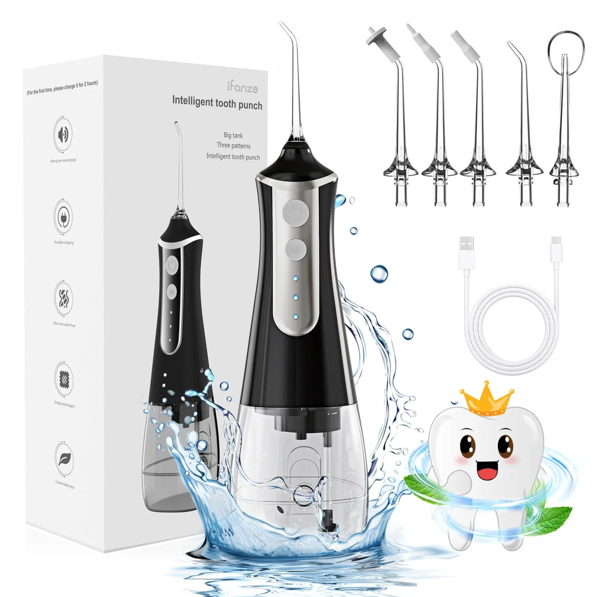 Cordless Water Flosser 3 Modes 5 Tips IPX6 Waterproof N681424