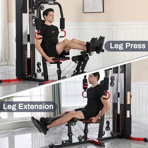 Multifunctional Home Gym Equipment with Leg Press and Pulley System F61455