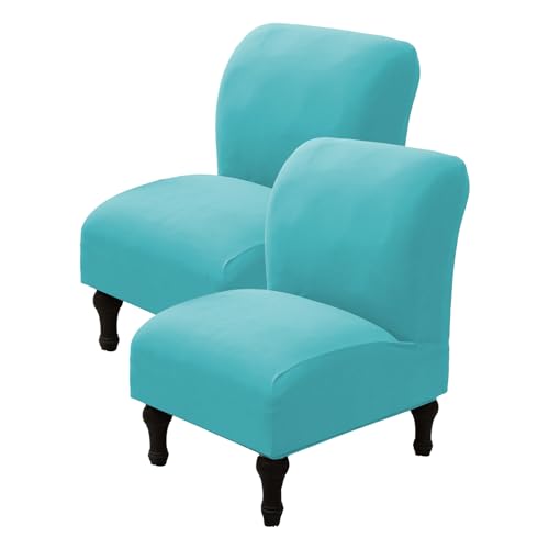 Armless Chair Slipcover 2Pcs Stretch Removable Washable F28128