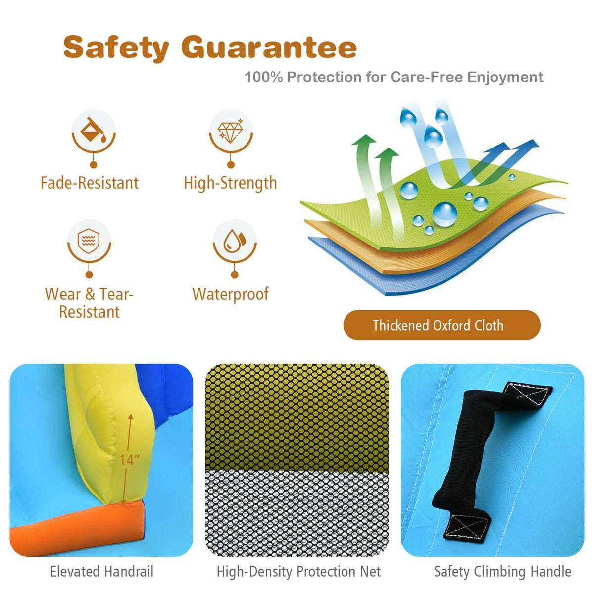 Inflatable Water Slide Bounce House Splash Pool with Blower J753