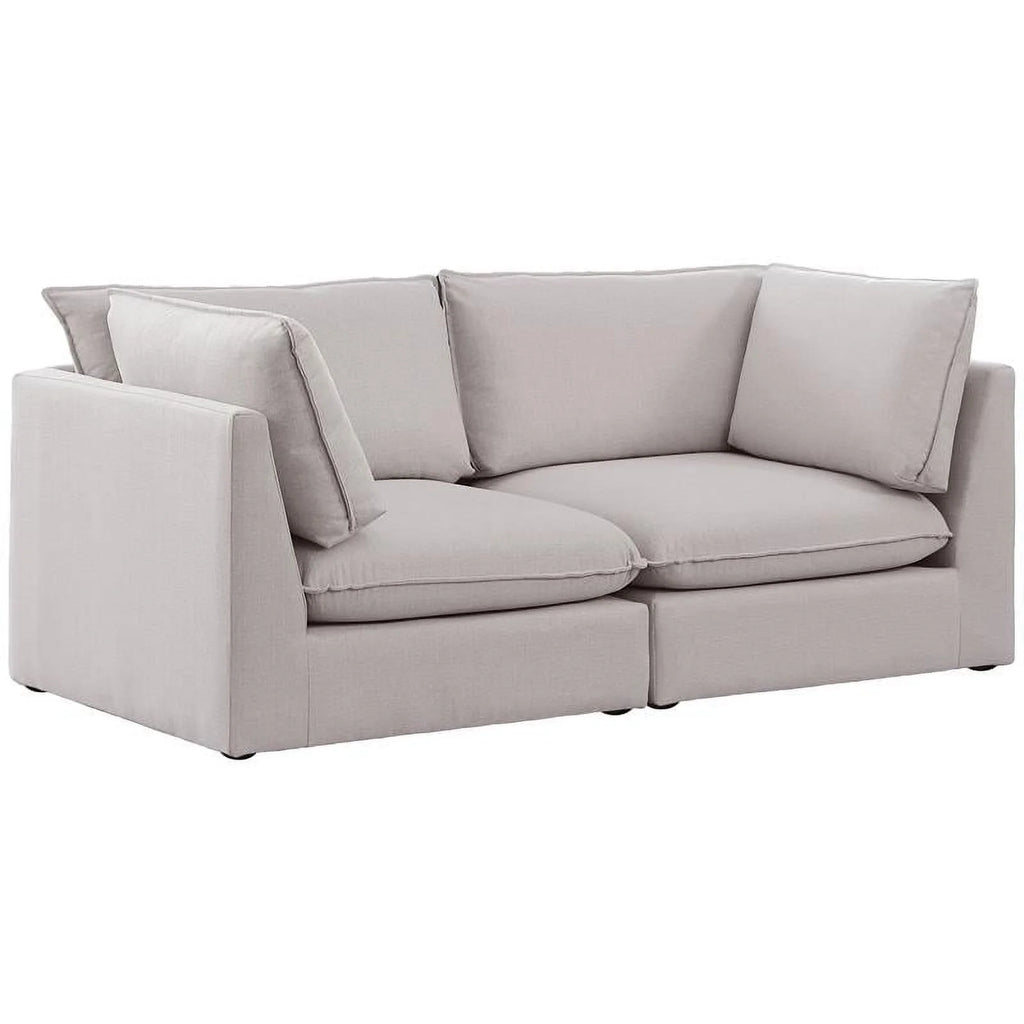 Beige Linen Textured Modular Sofa F955