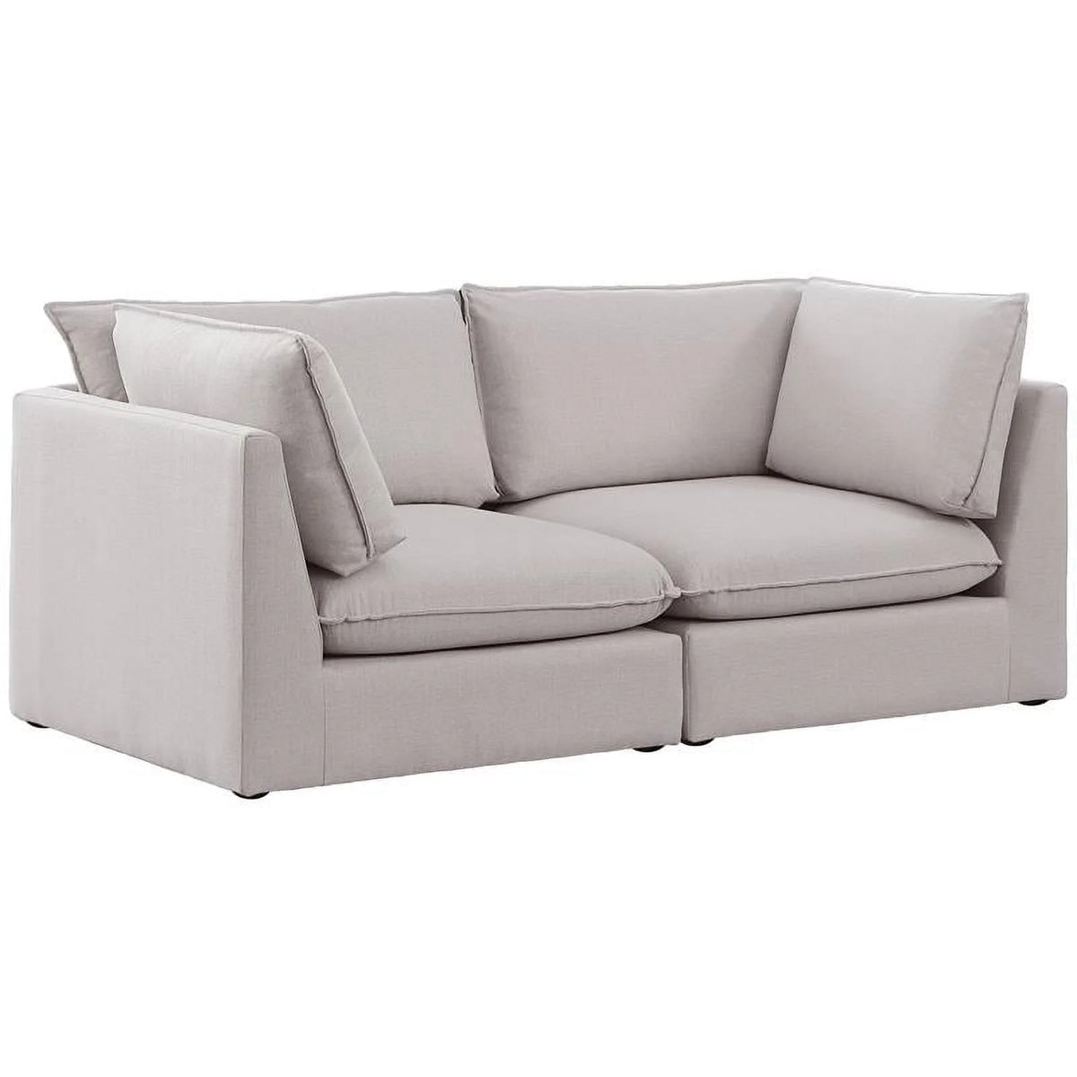 Beige Linen Textured Modular Sofa F955