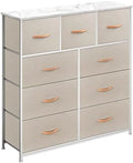 Black 9 Drawer Fabric Dresser with Steel Frame Q87737