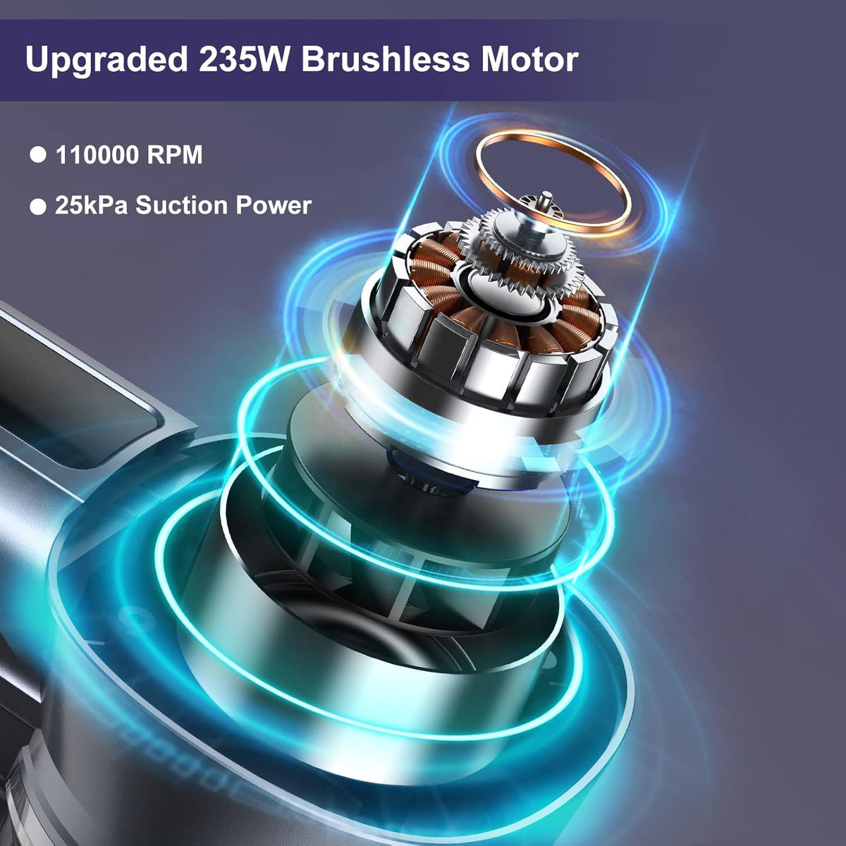 Cordless Stick Vacuum with 25Kpa Suction, 50min Runtime, Detachable Battery M453
