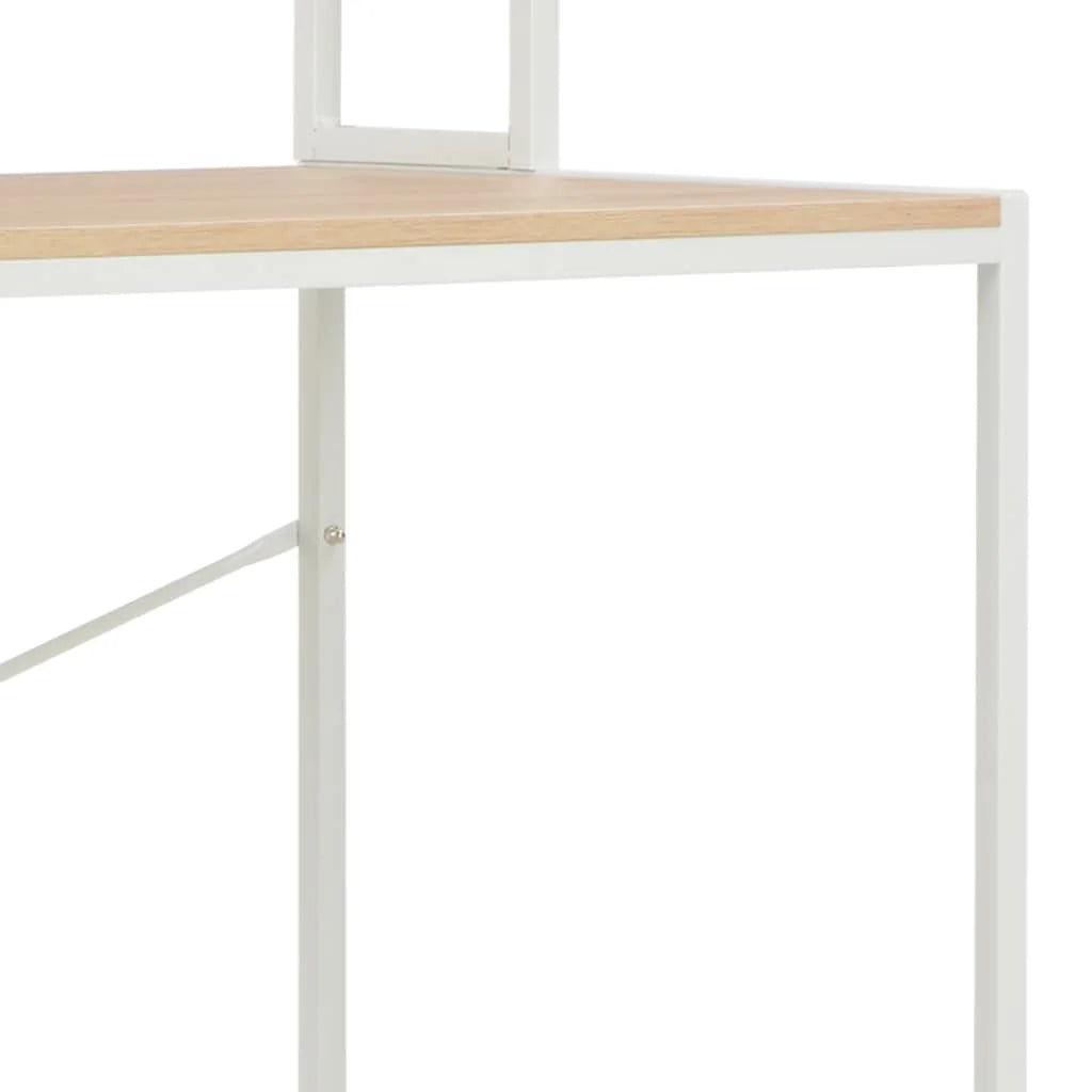 White and Oak Computer Desk X44266