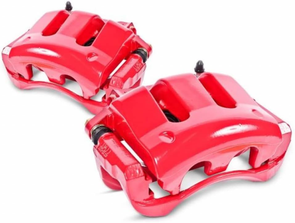 Red Front Brake Calipers with Brackets Pair C3946