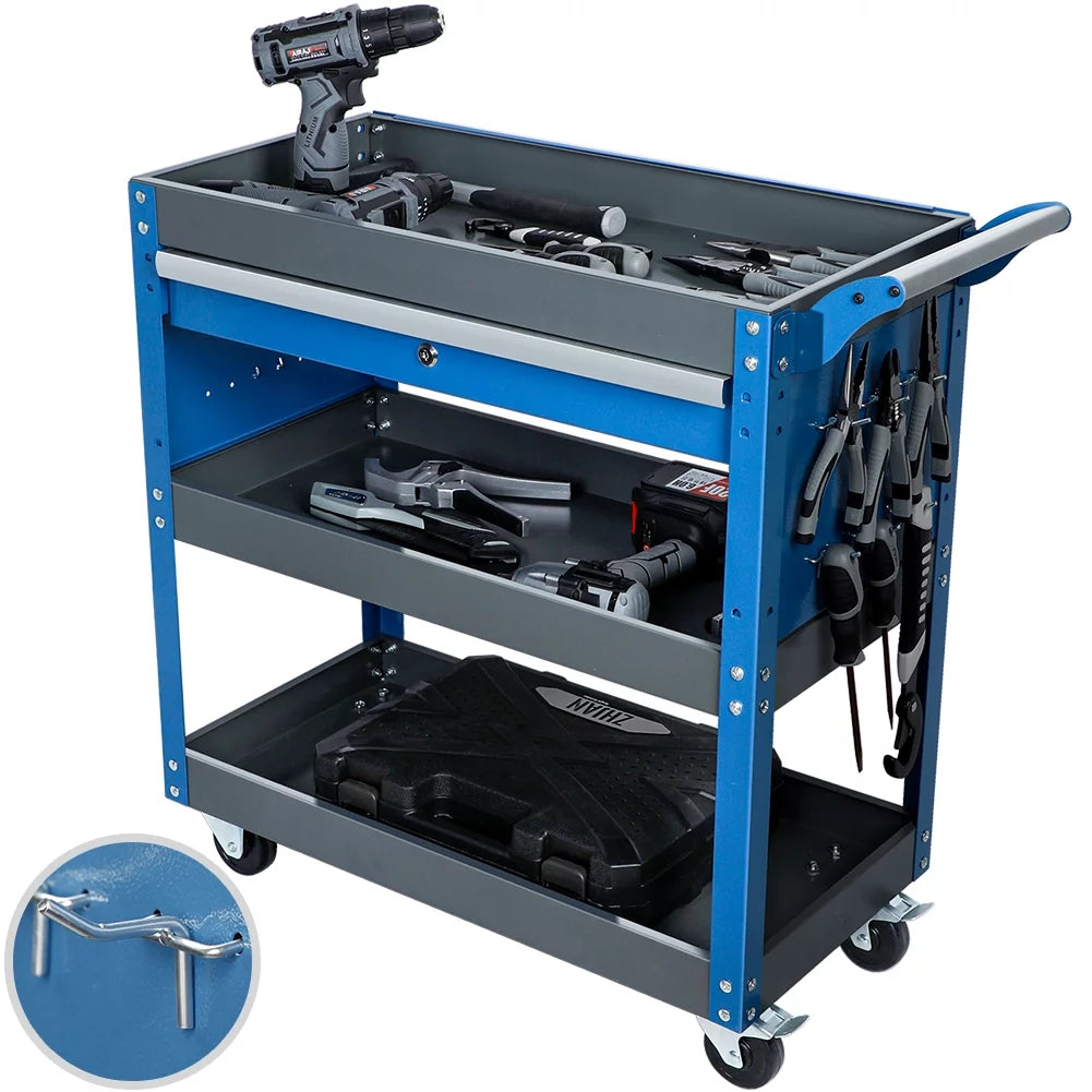 3 Tier Heavy Duty Trolley with Hooks D2359