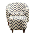 Fabric Chevron Tub Chair with Round Ottoman X969