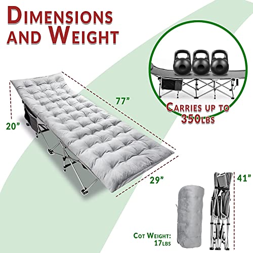 2 Pack Heavy Duty Folding Camping Cot with Mattress B9292