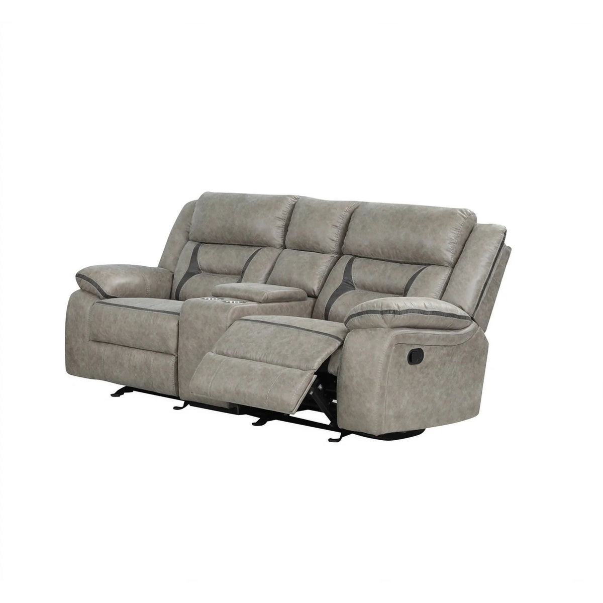 Gray Faux Leather 2 Pc Sofa Set N69360