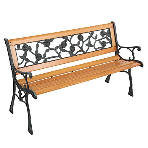 Metal Wood Garden Bench Y16951