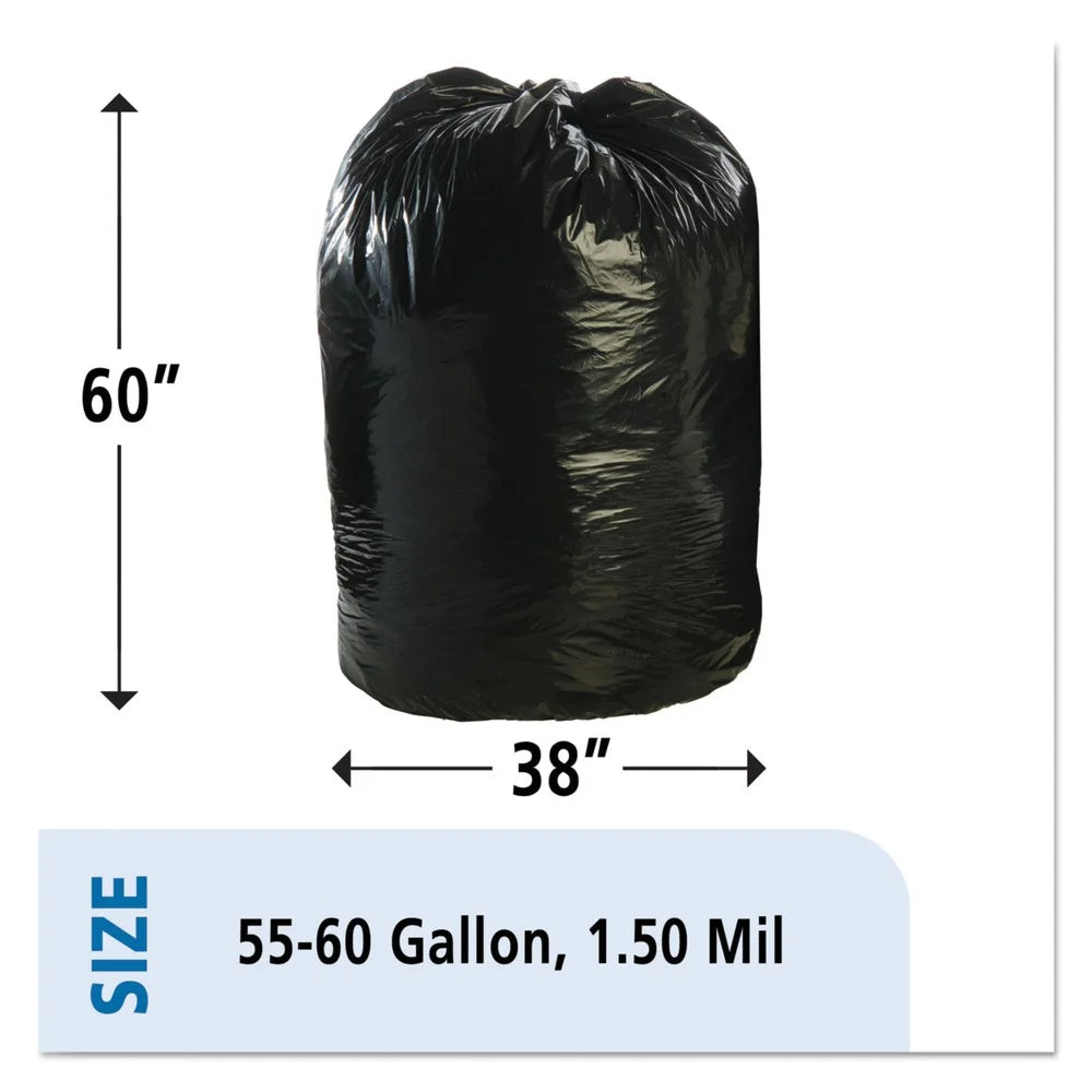 Recycled Plastic Garbage Bags 55-60Gal 1.5Mil 10 P864962