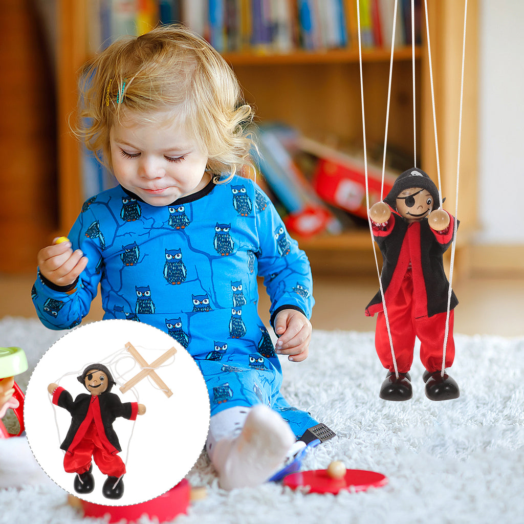 Wood Pirate String Marionette Puppet Toy Q239