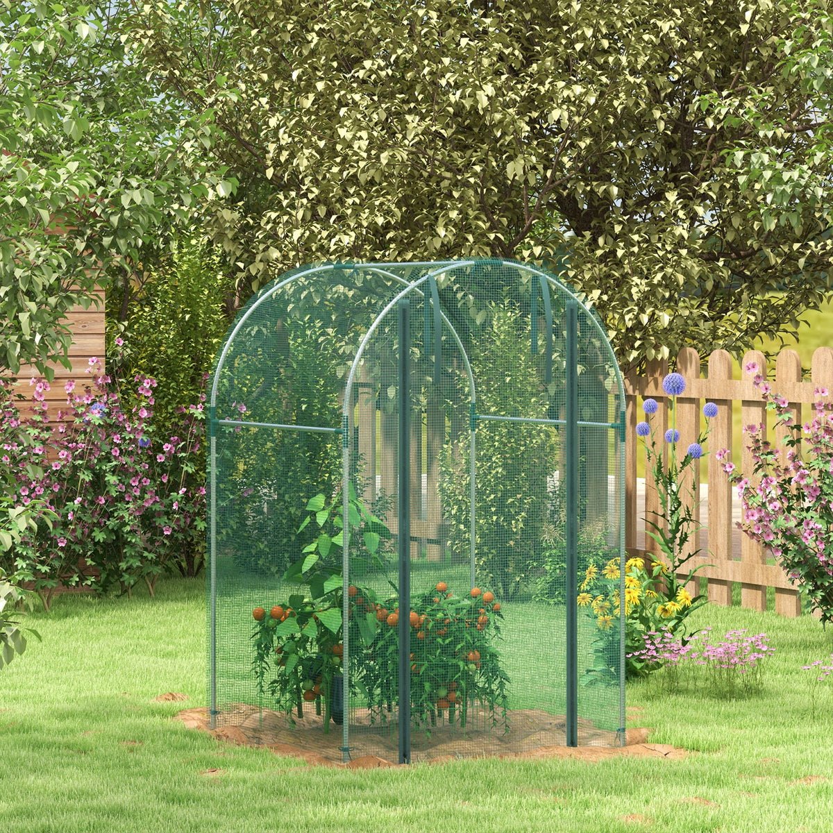 4' x 4' Green Plant Protection Tent Crop Cage with Door E979406