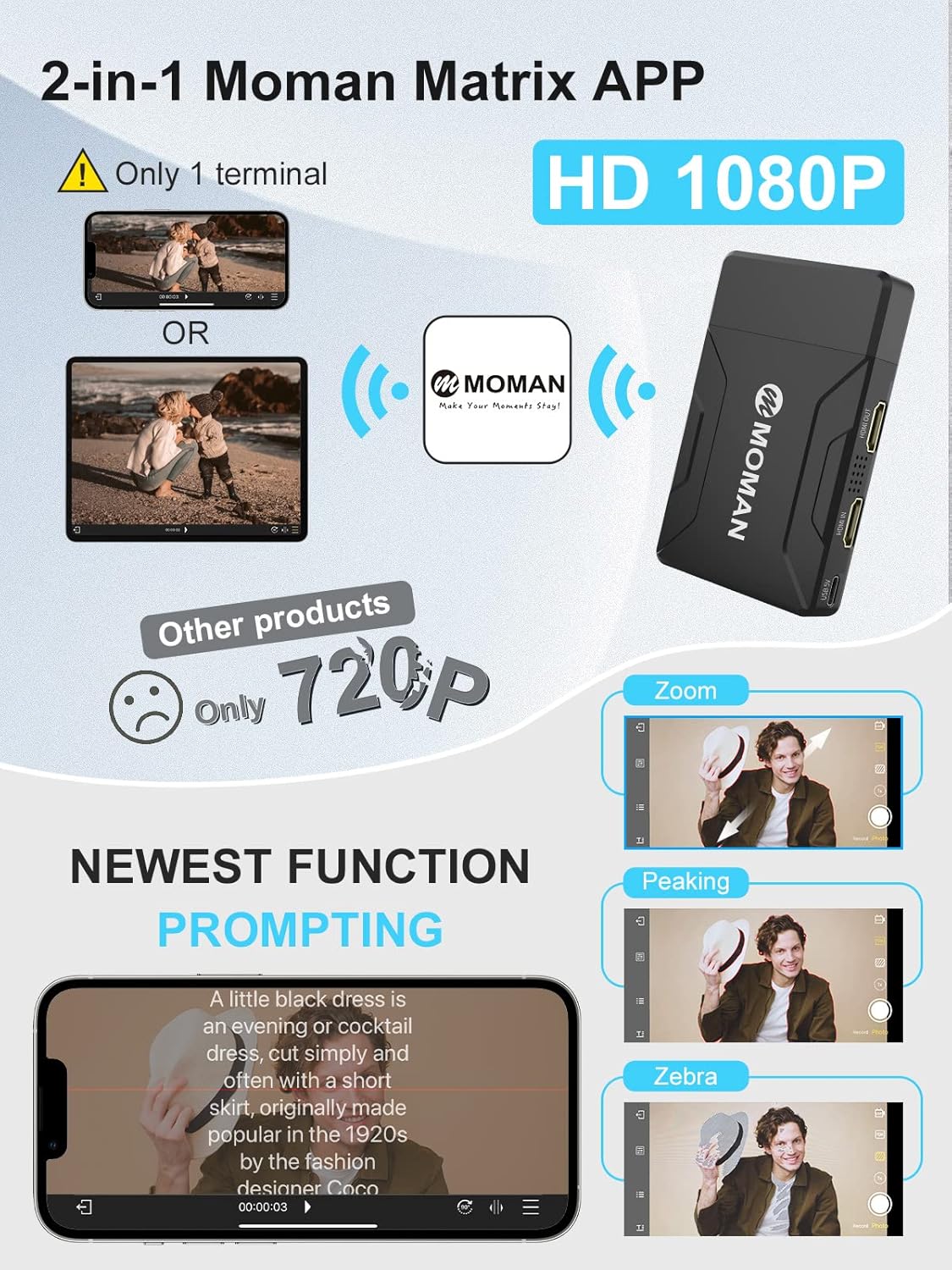 Wireless Video Transmitter & Receiver with Dual HDMI, 600ft Range P98337