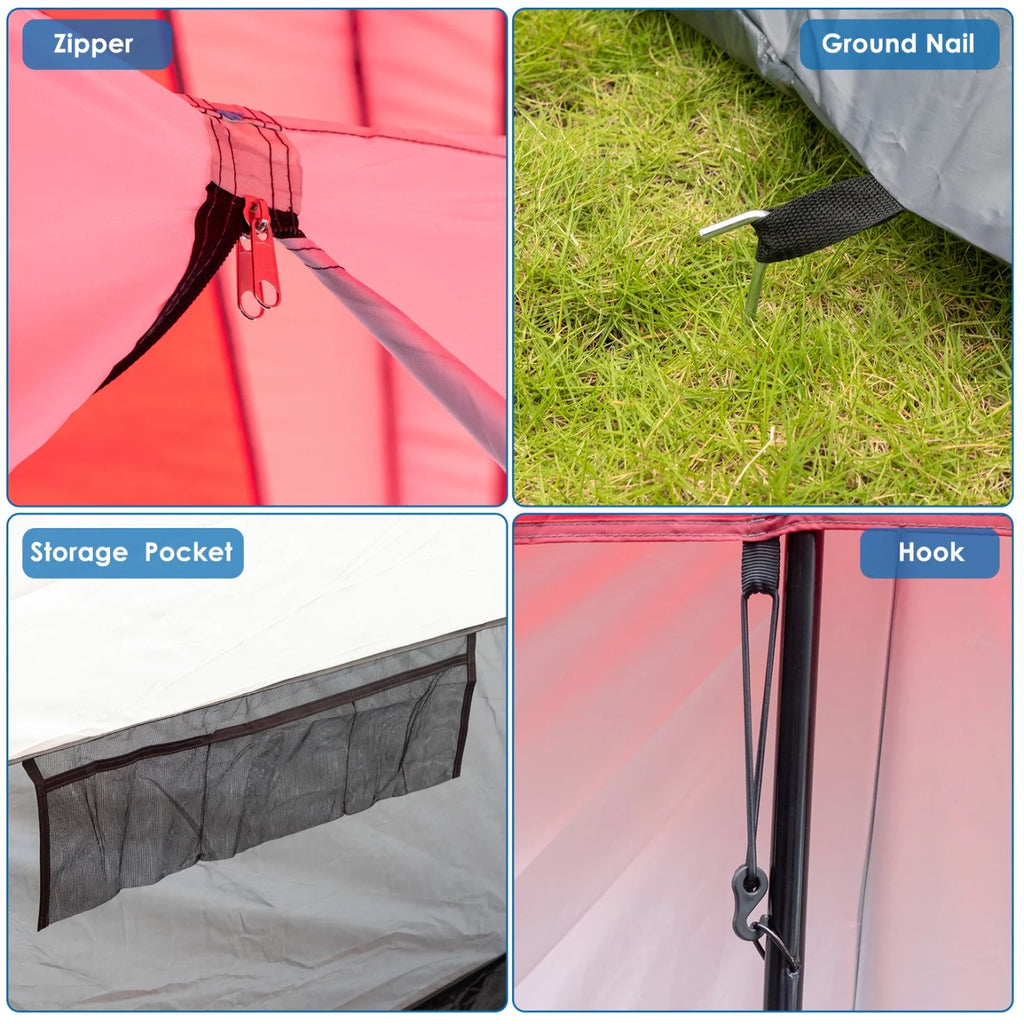 14 People Waterproof Windproof Camping Tent with 2 Doors D769649