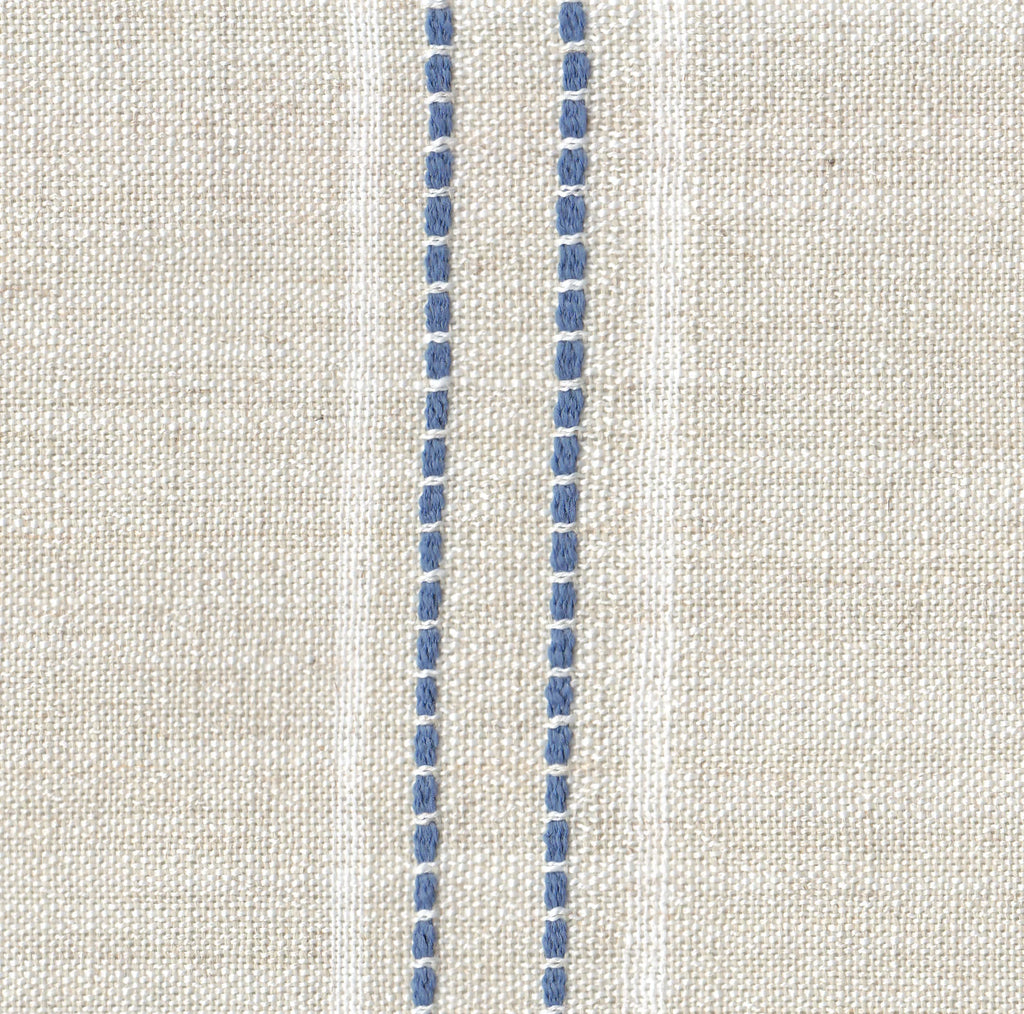Blue and Off-White Striped Wingback Accent Chair N2541