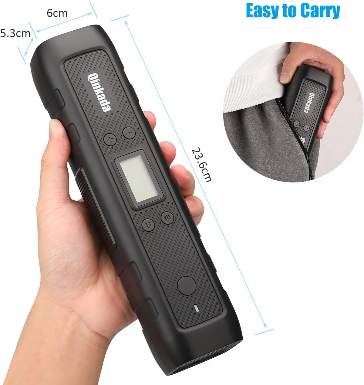 Portable Tire Inflator Air Compressor Pump 4500mAh Rechargeable Li-ion Battery with LED Light T70891
