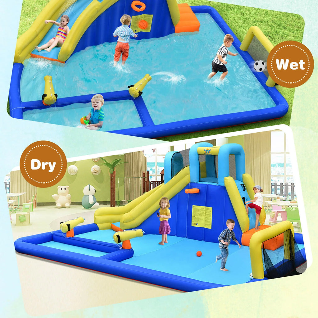 Inflatable Water Slide Bounce House Splash Pool with Blower J753