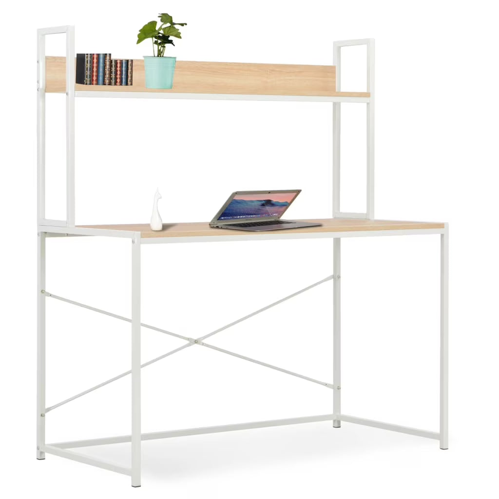White and Oak Computer Desk X44266