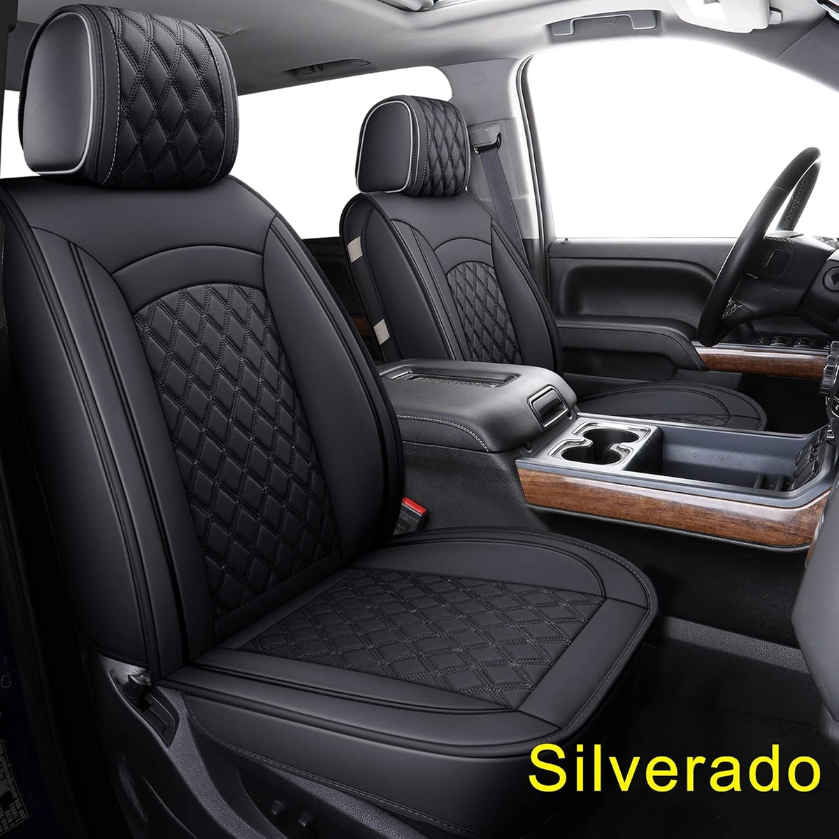Black Water Proof Faux Leather Seat Covers L878