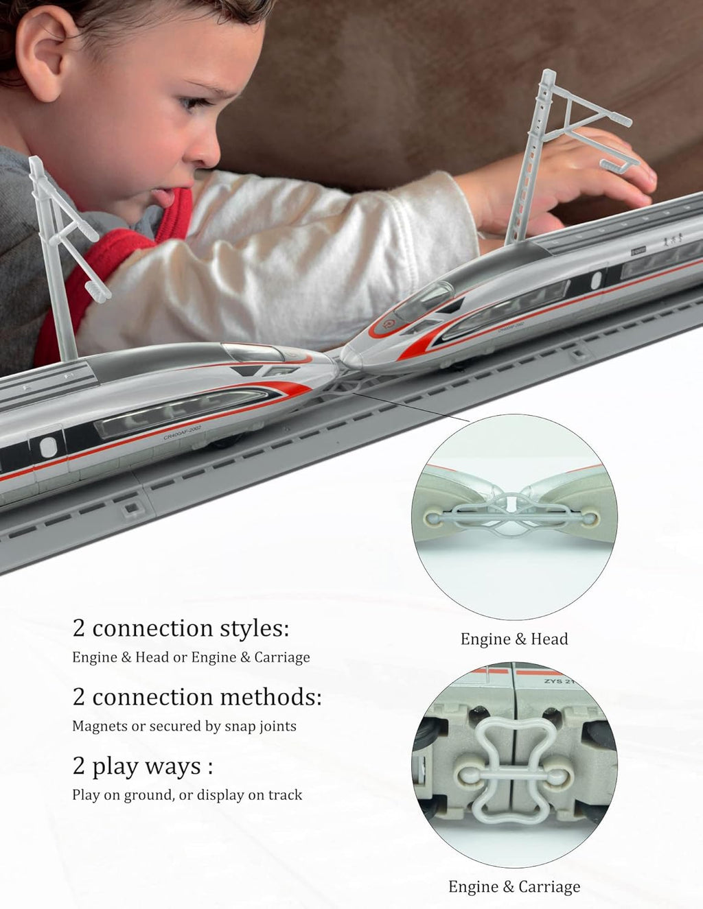 Electric Bullet Train Sets with Tracks Pack of 2 N44107