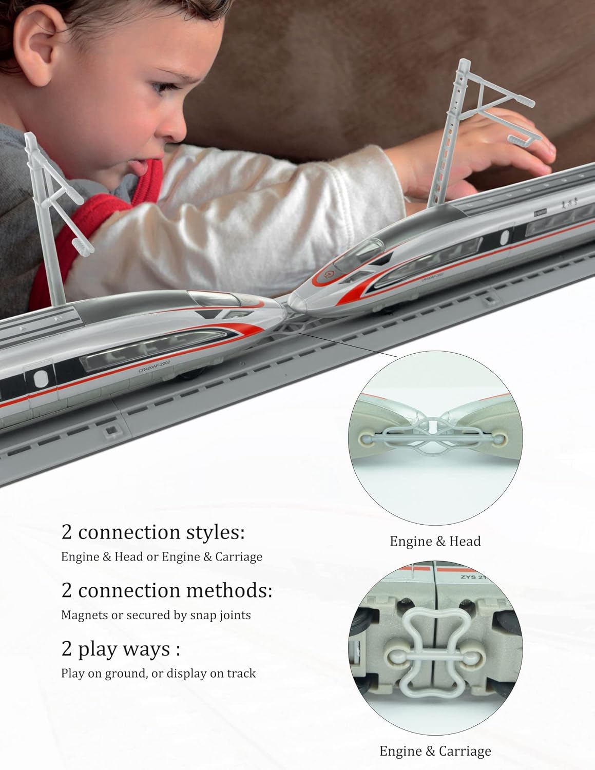Electric Bullet Train Sets with Tracks Pack of 2 N44107