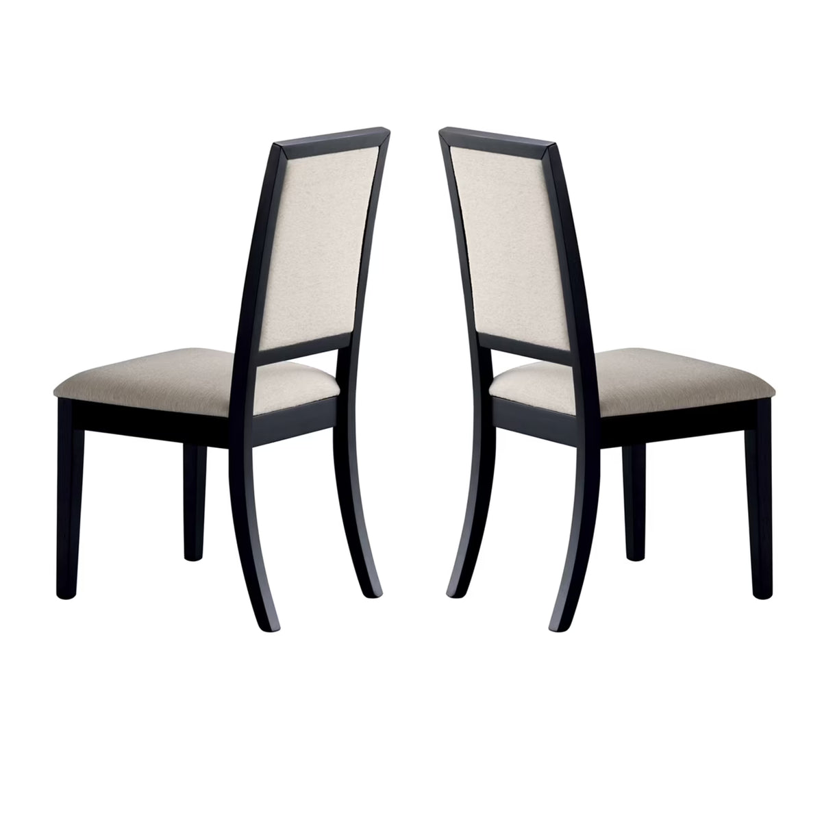 Black and Cream Upholstered Dining Side Chairs (Set of 2) R9531