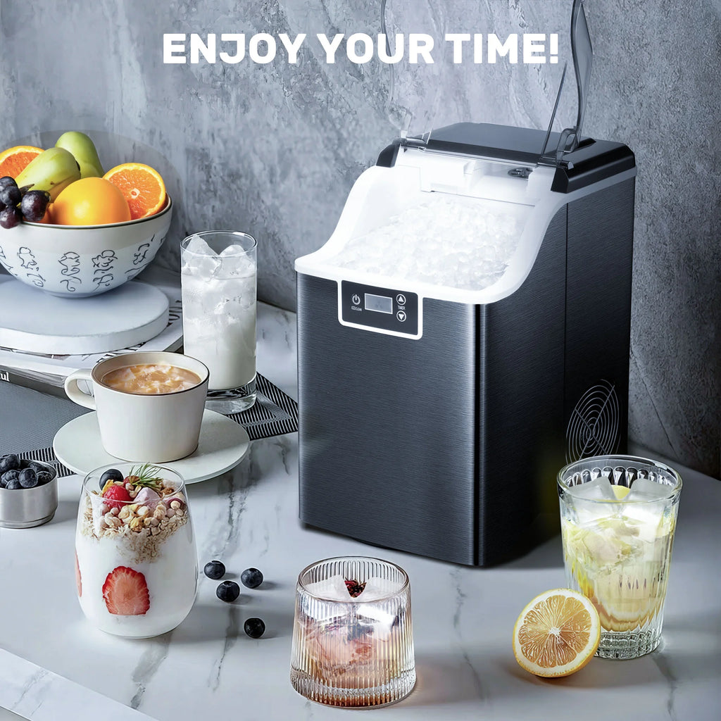 Nugget Ice Maker Countertop with Soft Chewable Pellet Ice, Self-Cleaning, 44lbs/24H, Black V2681