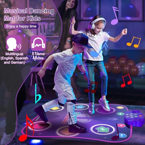 Electronic Dance Mat with Light-up 6-Button Wireless Bluetooth E990576