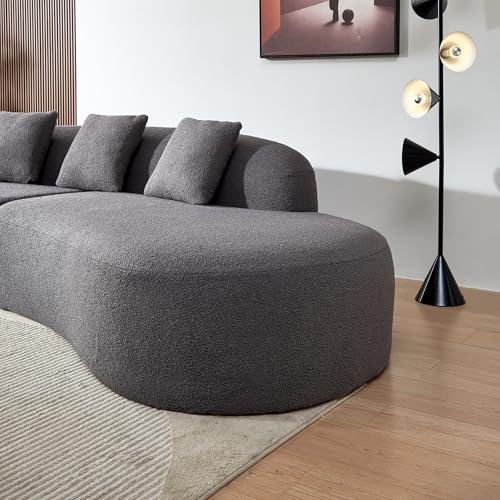 Beige Curved Sectional Sofa I2751