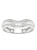 1/6Ct TDW Diamond 10k White Gold Contour Wedding Band F364562