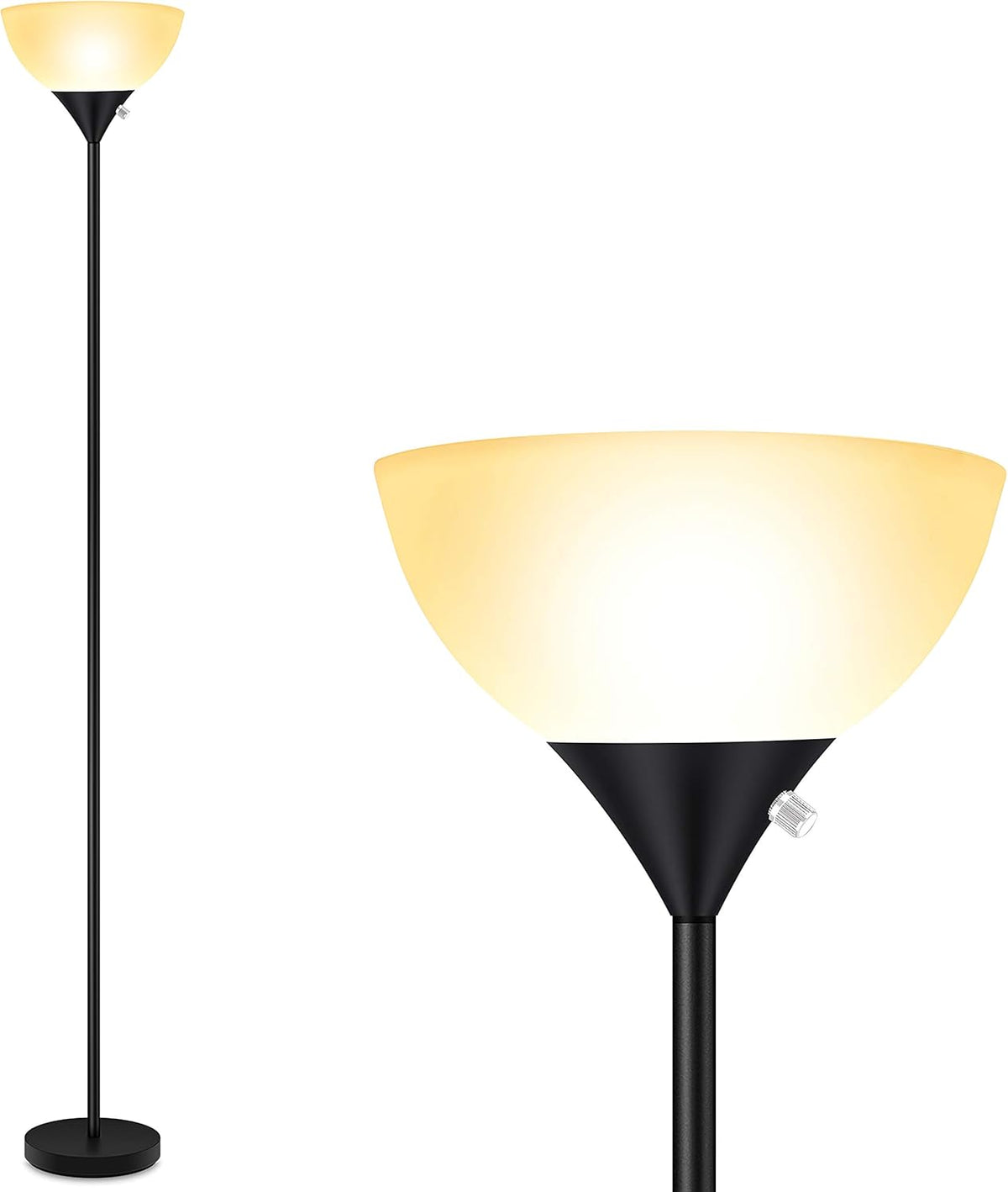 Black 9W LED Torchiere Floor Lamp M482797