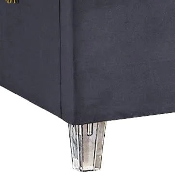 Grey Velvet Full Bed Q1223
