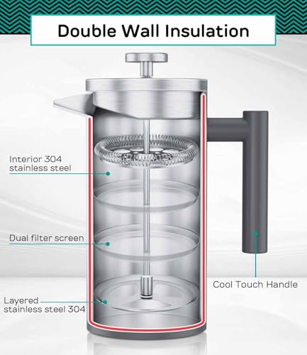 34oz Double Insulated Stainless Steel French Press E135