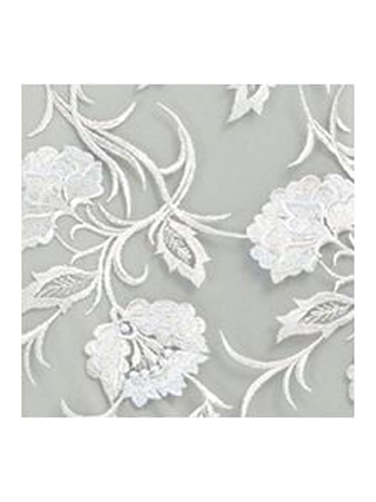 Gray Embroidered Floral Flutter Sleeve V Neck Full-Length Evening Gown Dress Petites 16P T63872