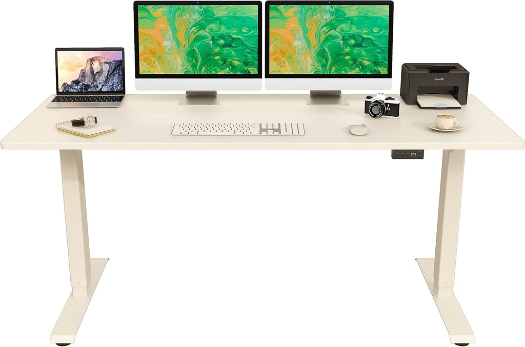 55 Inch Electric Adjustable Height Standing Desk, Walnut K99210
