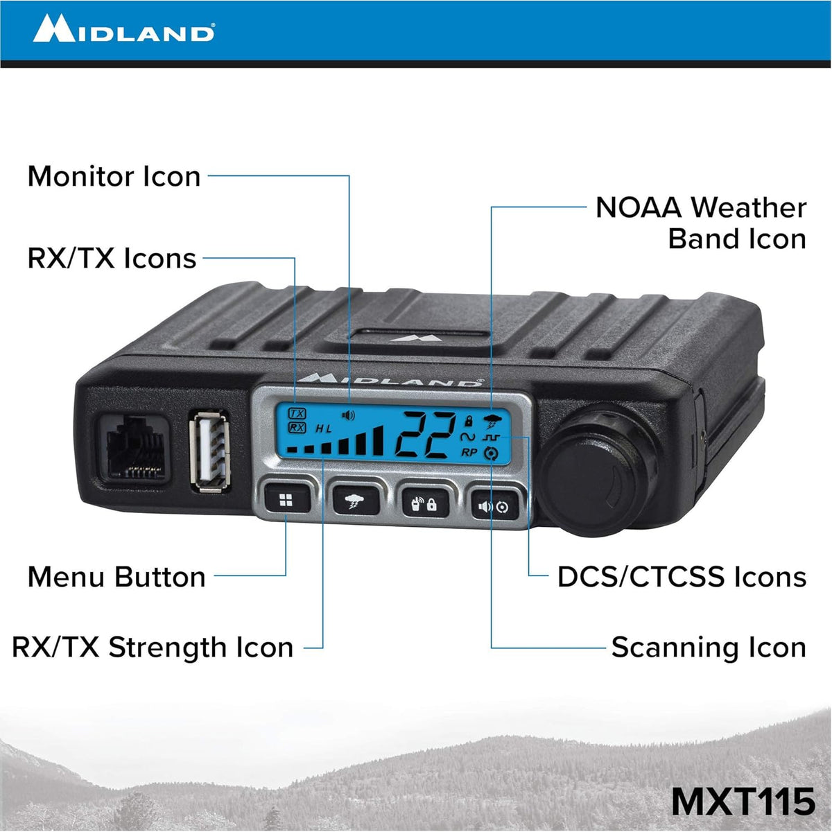 15 Watt GMRS Two-Way Radio with Magnetic Mount Antenna C6272