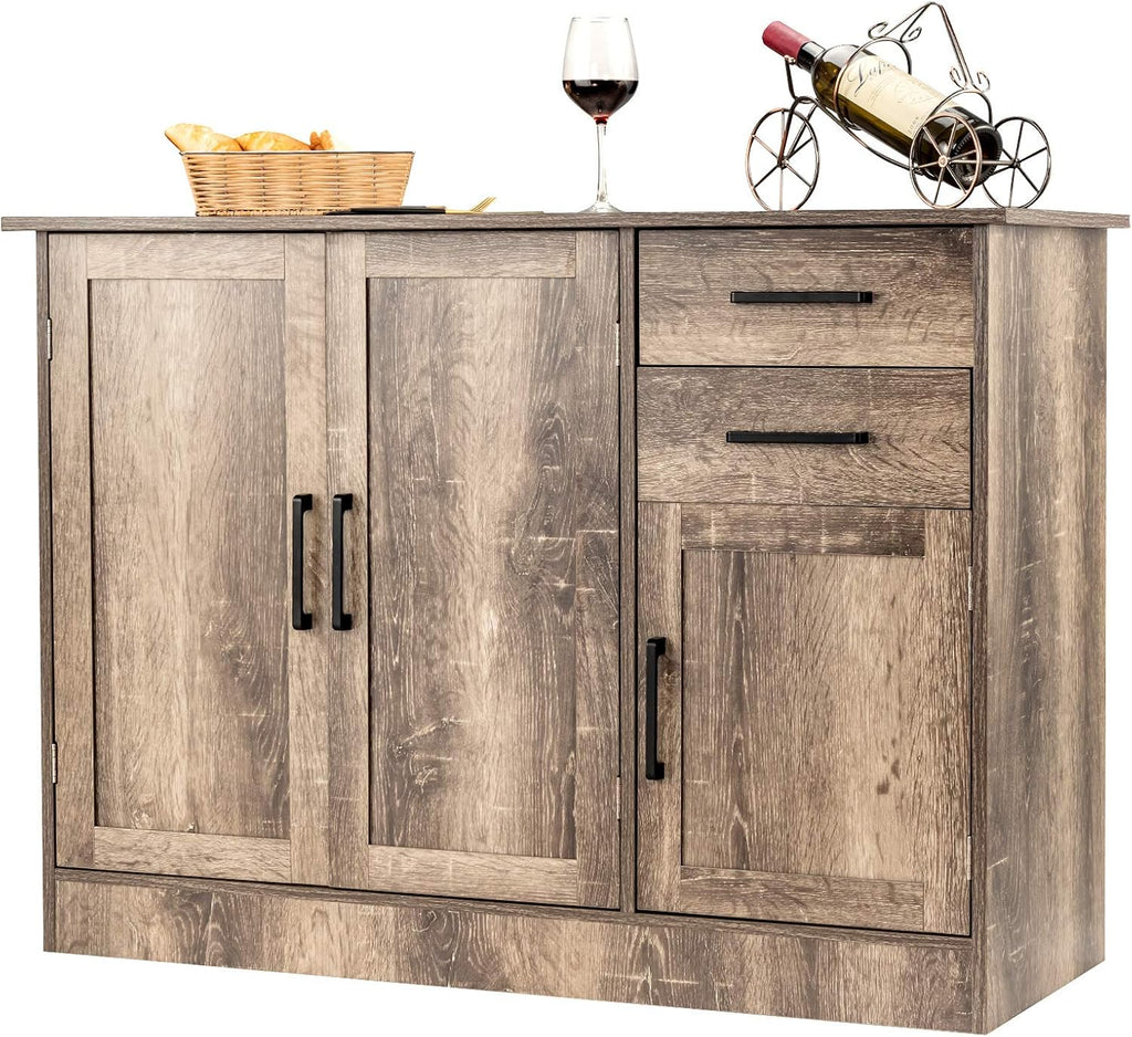 Natural 2-Door Cabinet with 2 Drawers Buffet Server W773907