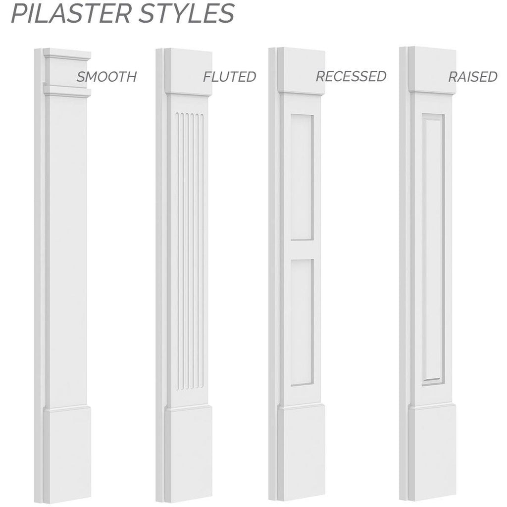 Fluted PVC Pilaster with Decorative Capital & Base (Pair) H94986