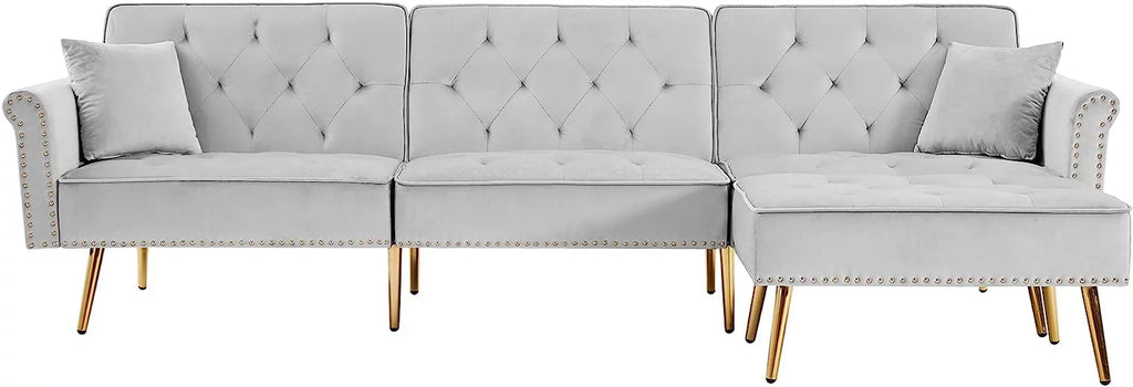 L-Shaped Sectional Sofa with Recliner and Movable Ottoman H19895