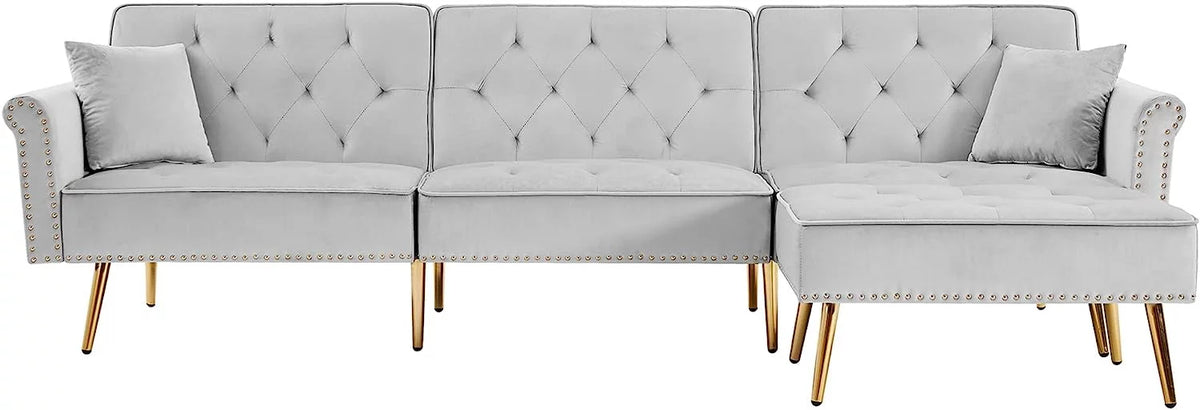 L-Shaped Sectional Sofa with Recliner and Movable Ottoman H19895