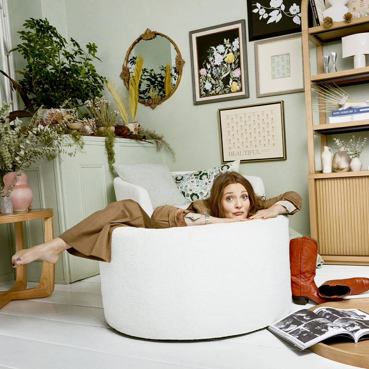 Cream Coffee Table with Storage U613455