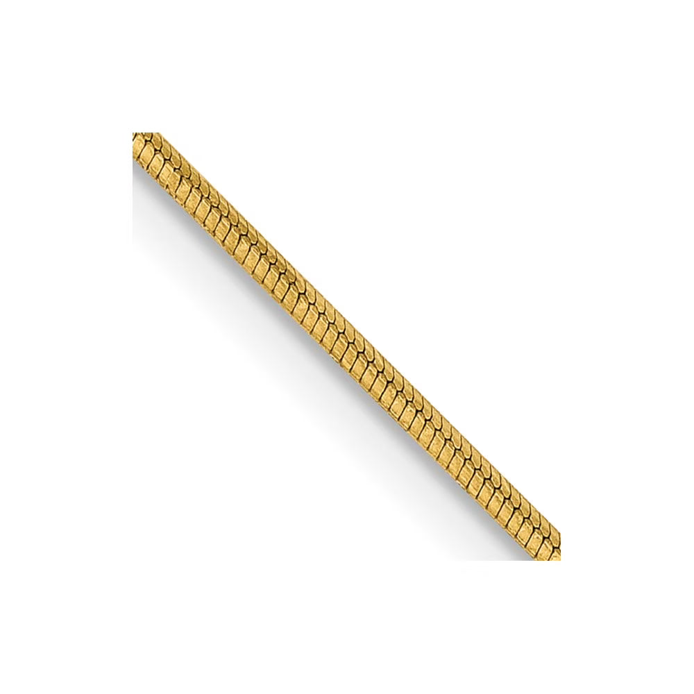 14K Yellow Gold Snake Chain Necklace 16 inch .8 mm Octagonal with Lobster Clasp R480919