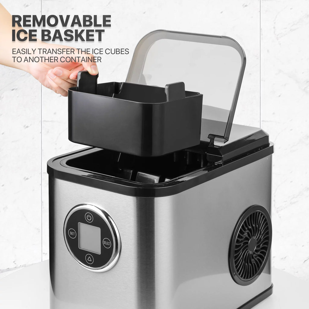 Countertop Portable Ice Maker Machine with Ice Scoop and Basket, Black C9432