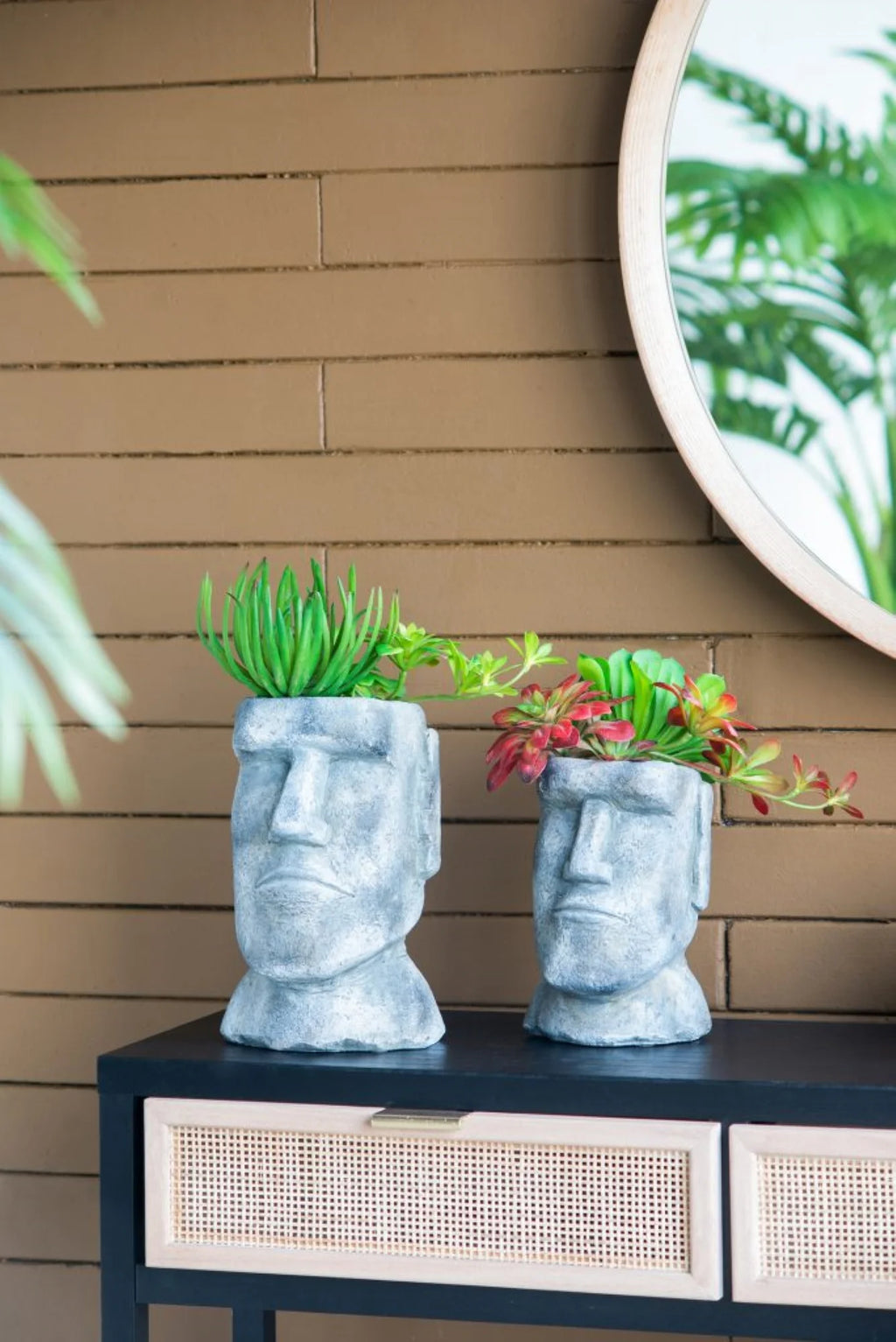 Easter Island Stone Statue Planter T287