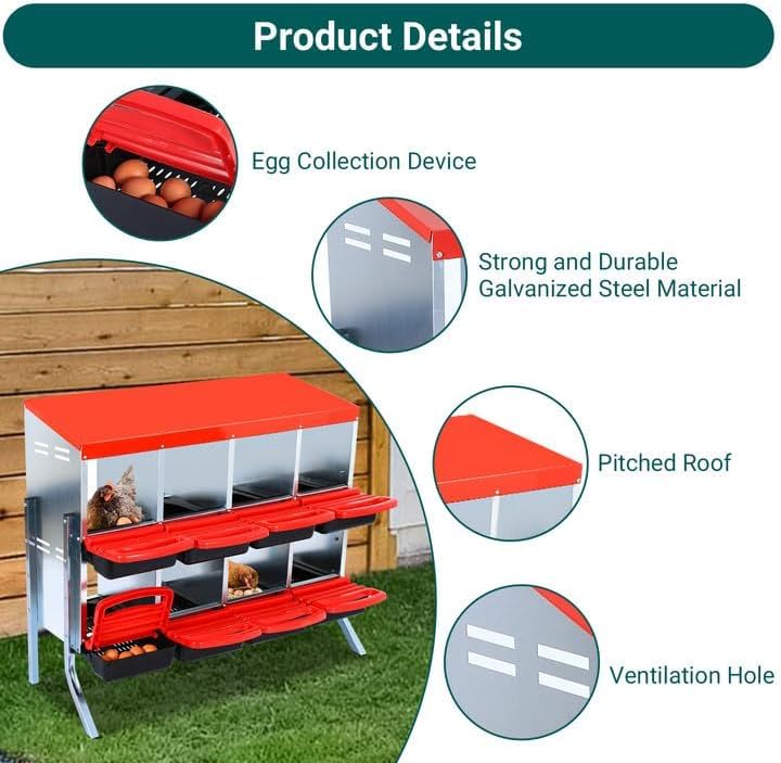 6 Holes Metal Chicken Nesting Boxes A390